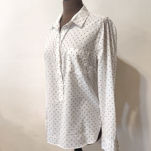 J Crew Collared Polka Dot Pullover Shirt M